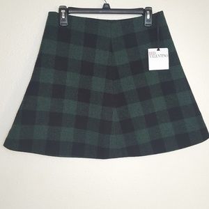 Red Valentino plaid black and green ladies skirt